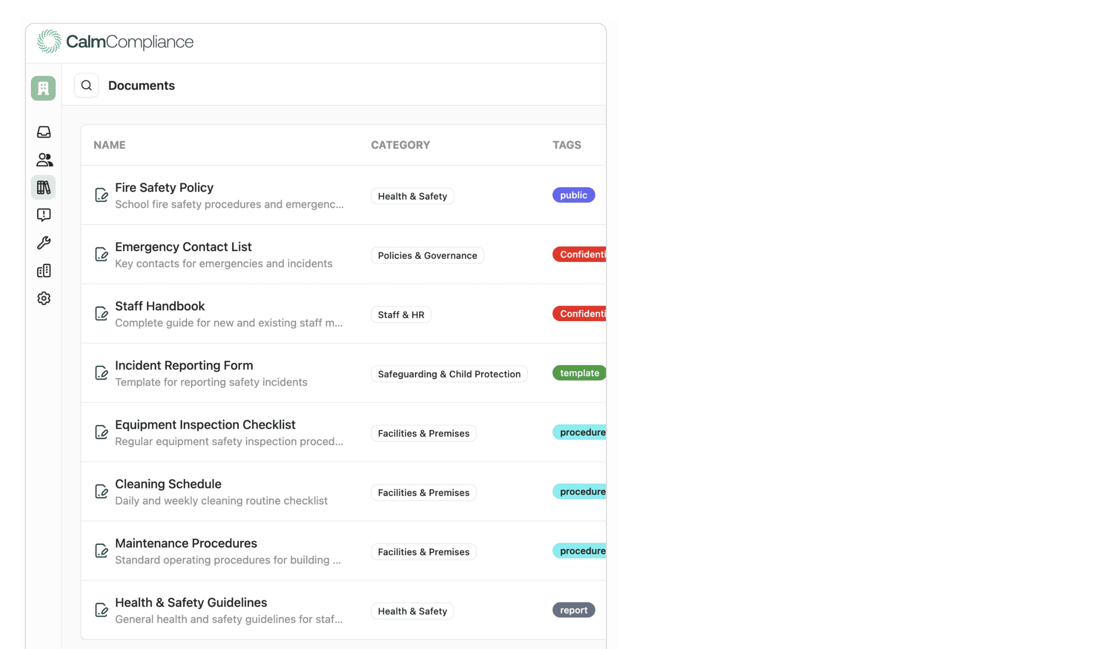 Safeguarding dashboard showing clearance tracking and training compliance