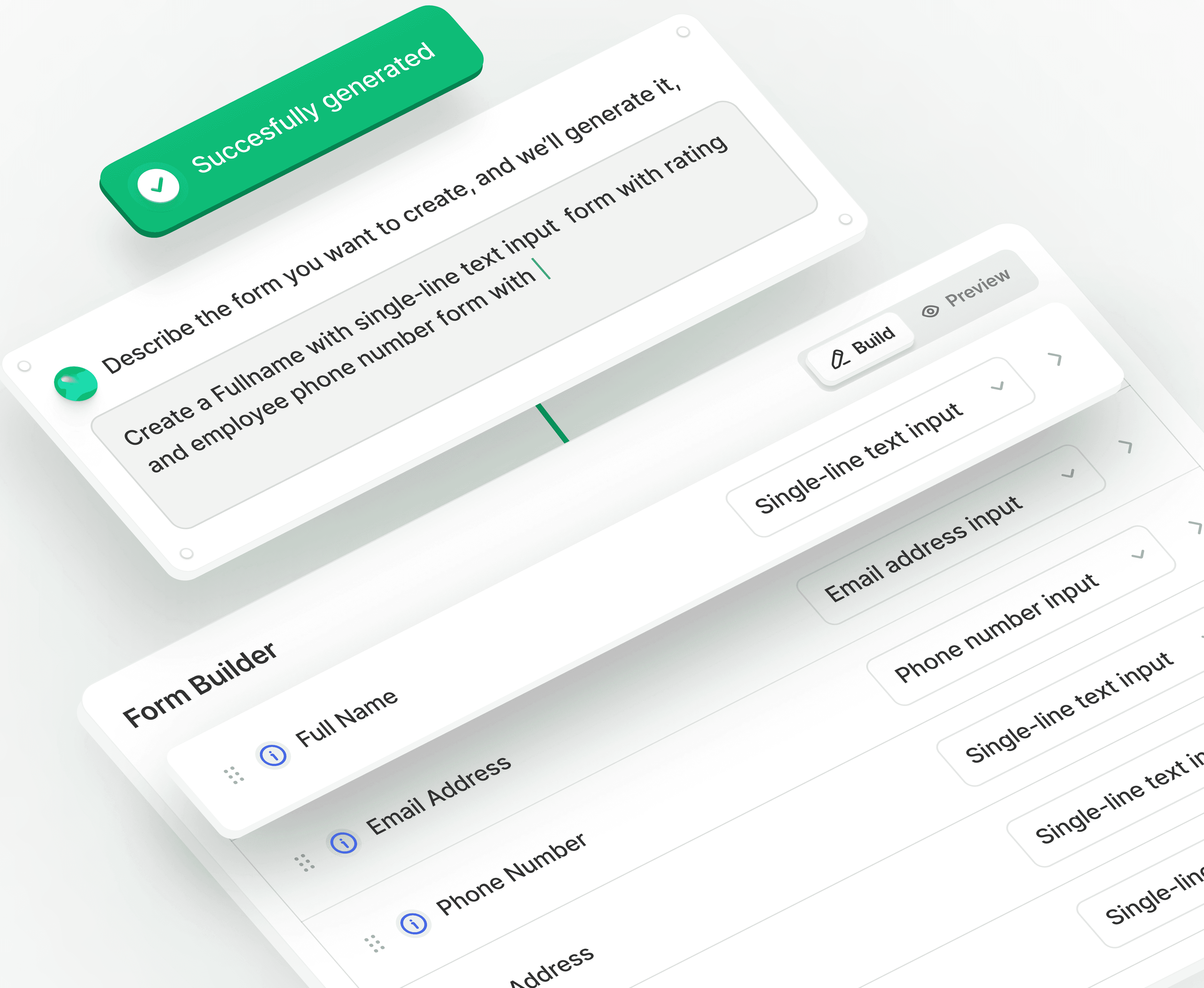 Dynamic forms interface with customizable fields and layouts