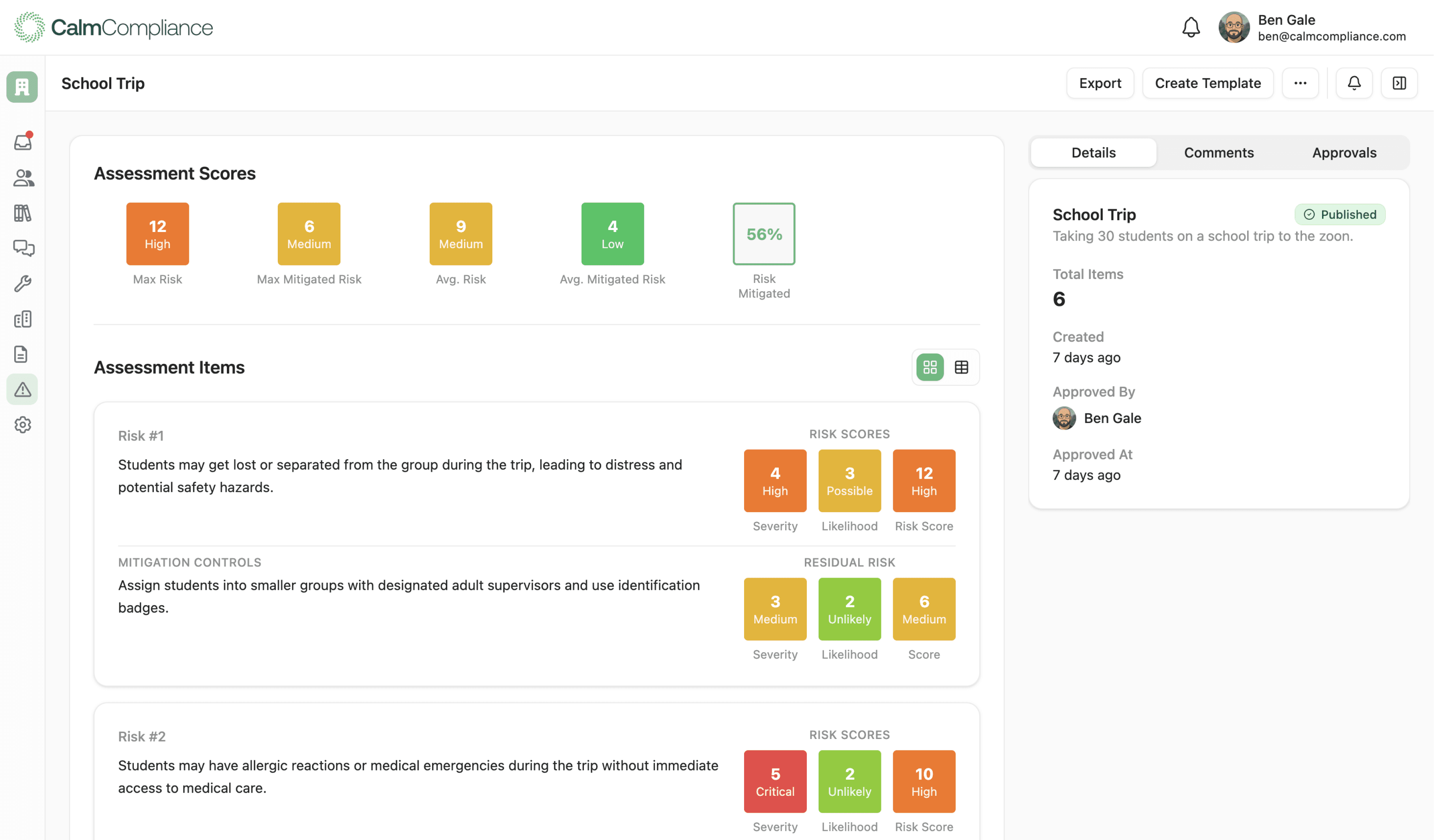 Education and children's services compliance dashboard