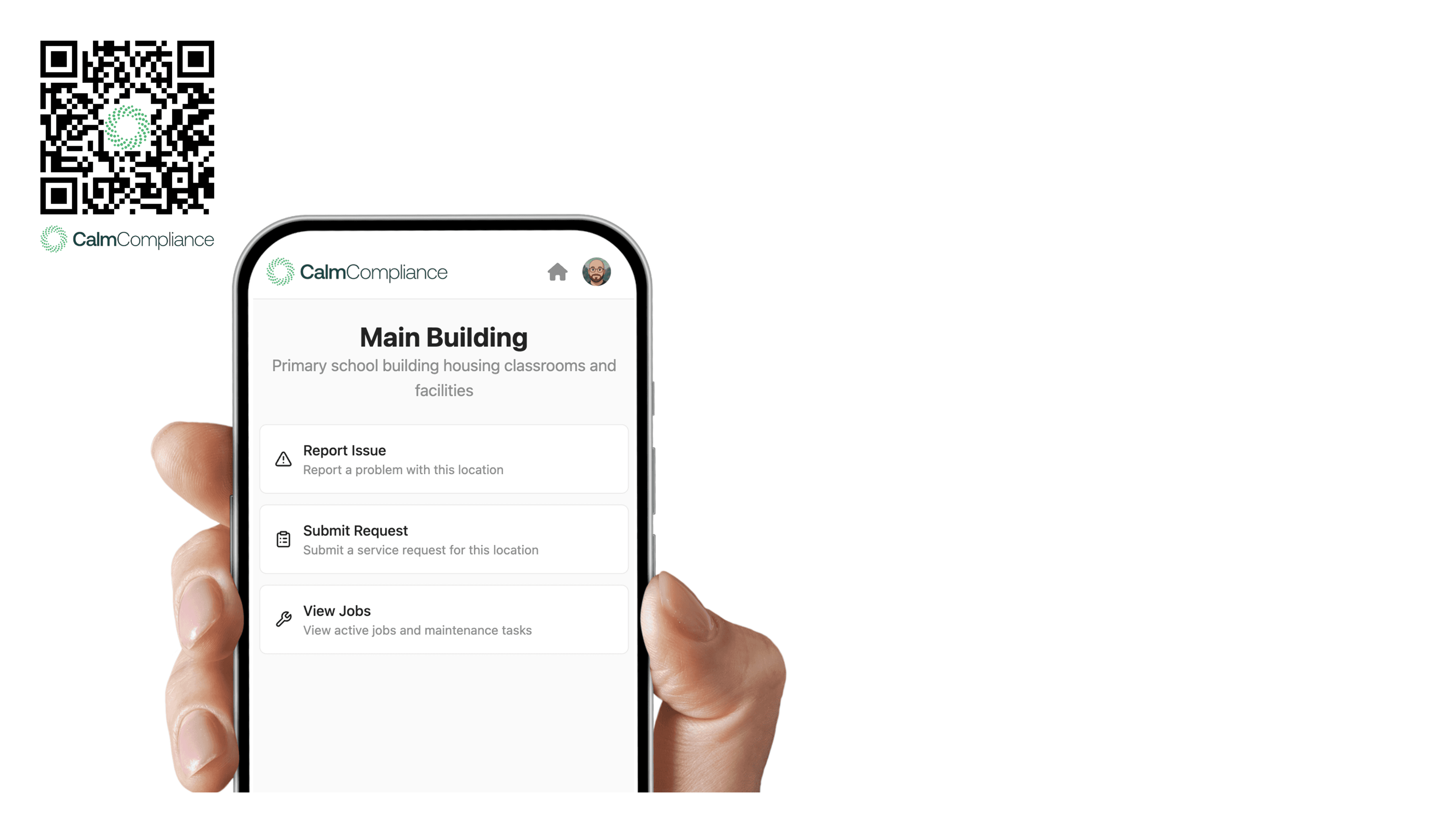 Mobile QR code scanning interface showing instant access to asset information