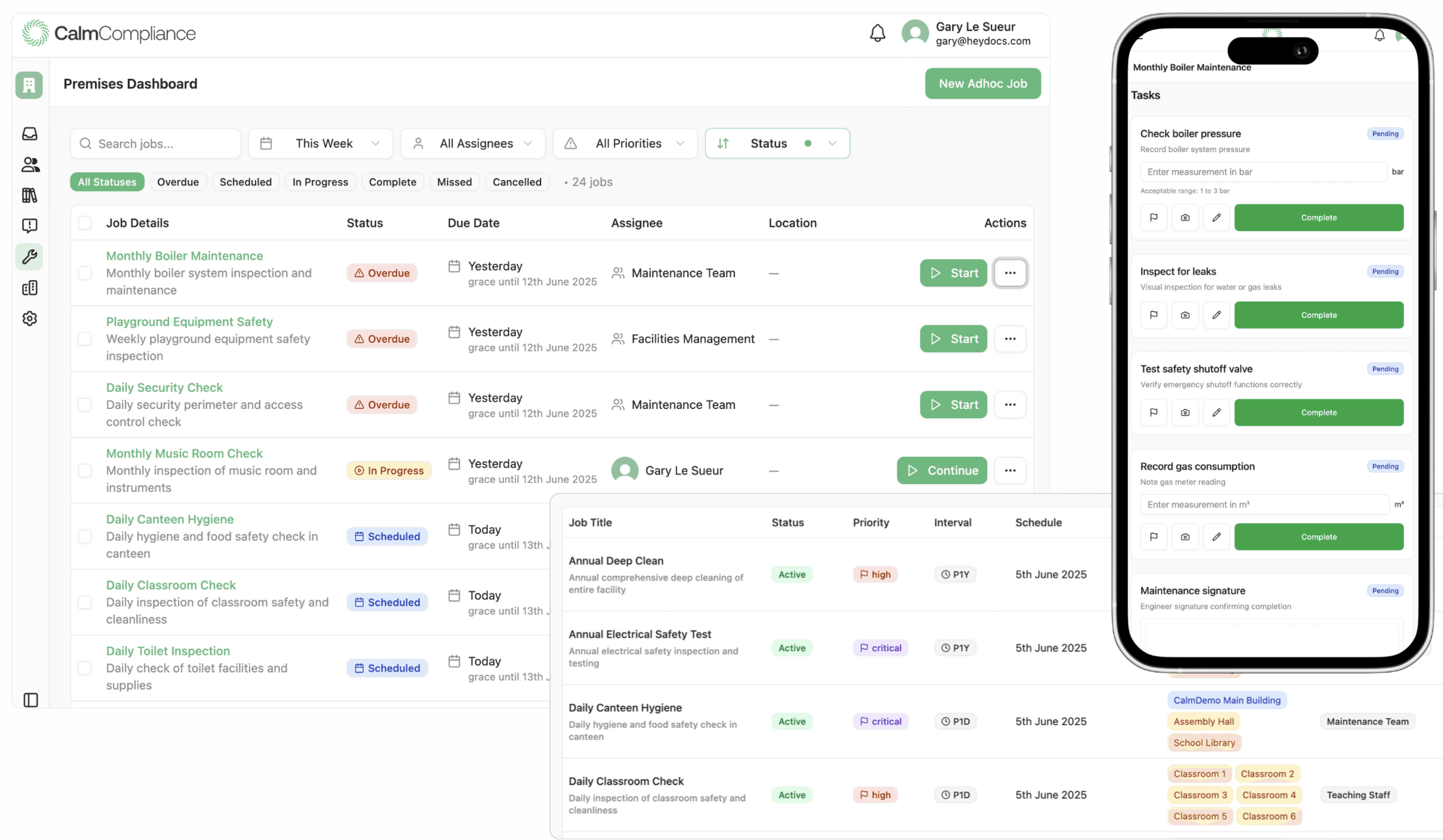 Asset management dashboard showing comprehensive tracking and lifecycle planning