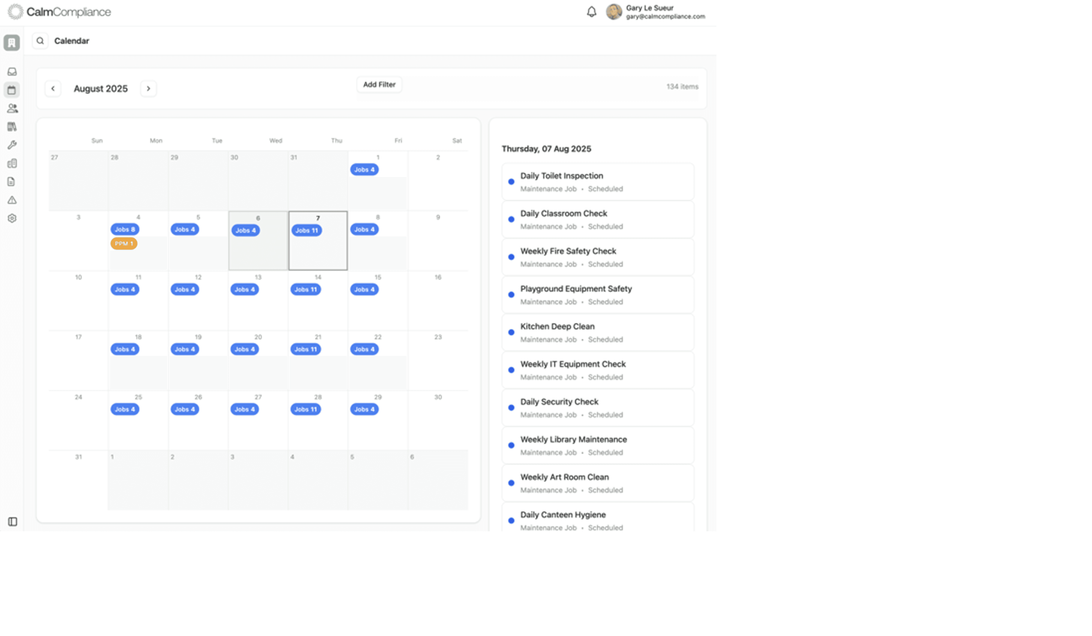 Maintenance planning dashboard with scheduling, task assignment, and mobile interface