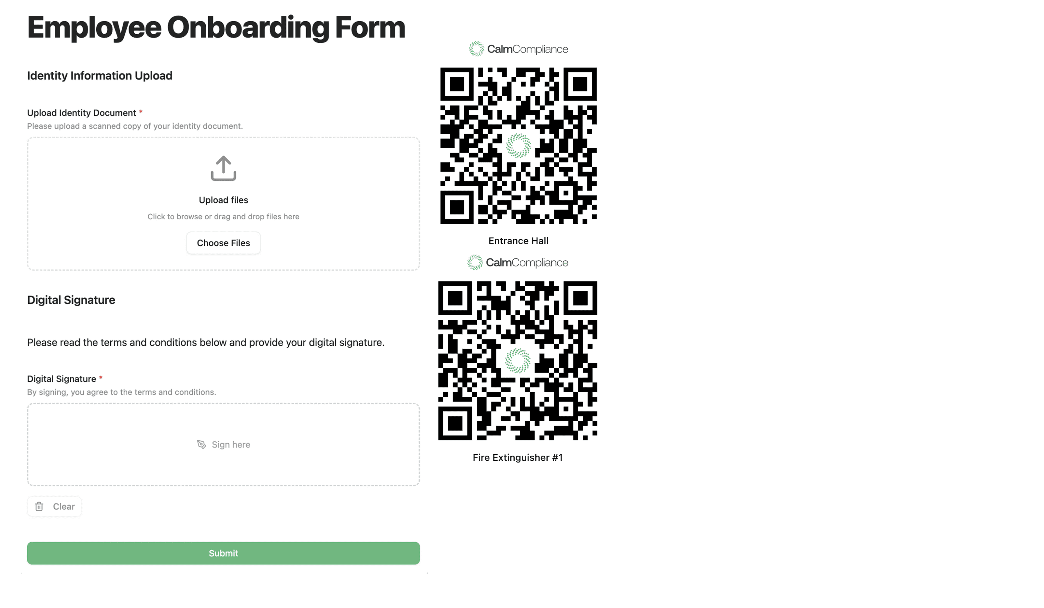 CalmCompliance dashboard showing unified compliance workflow